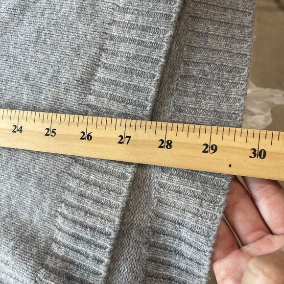 Nordstrom V-Neck Wool Cashmere Poncho Cape Grey One Size Minimalist Classic - Picture 9 of 9